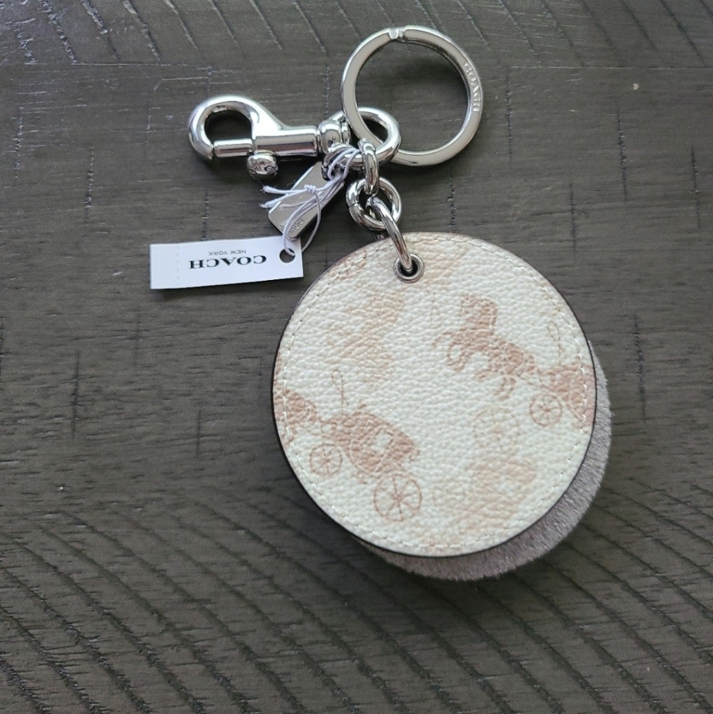 RESERVED Coach carriage key chain bag charm mirror